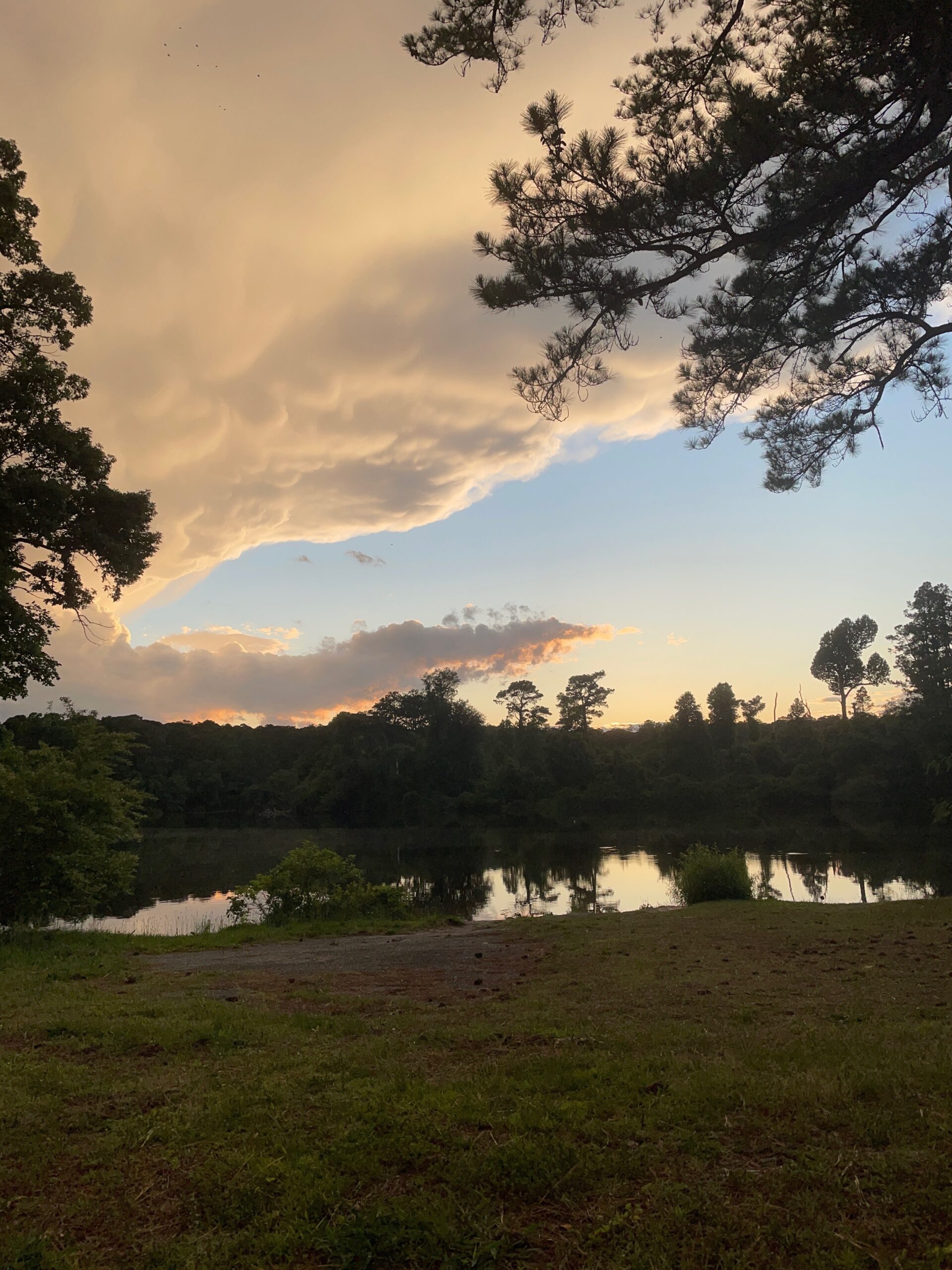 storm cloud moving in over the lake